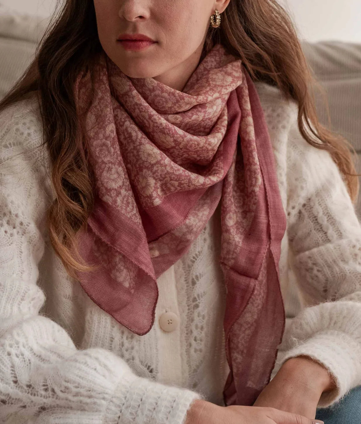 Foulard en laine - Frieda Pink atelier Bindi