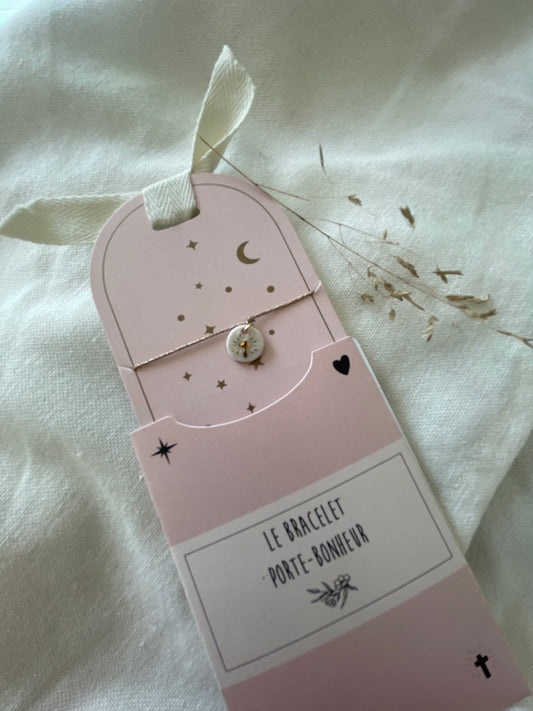 Bracelet Médaillon Croix cordon doré