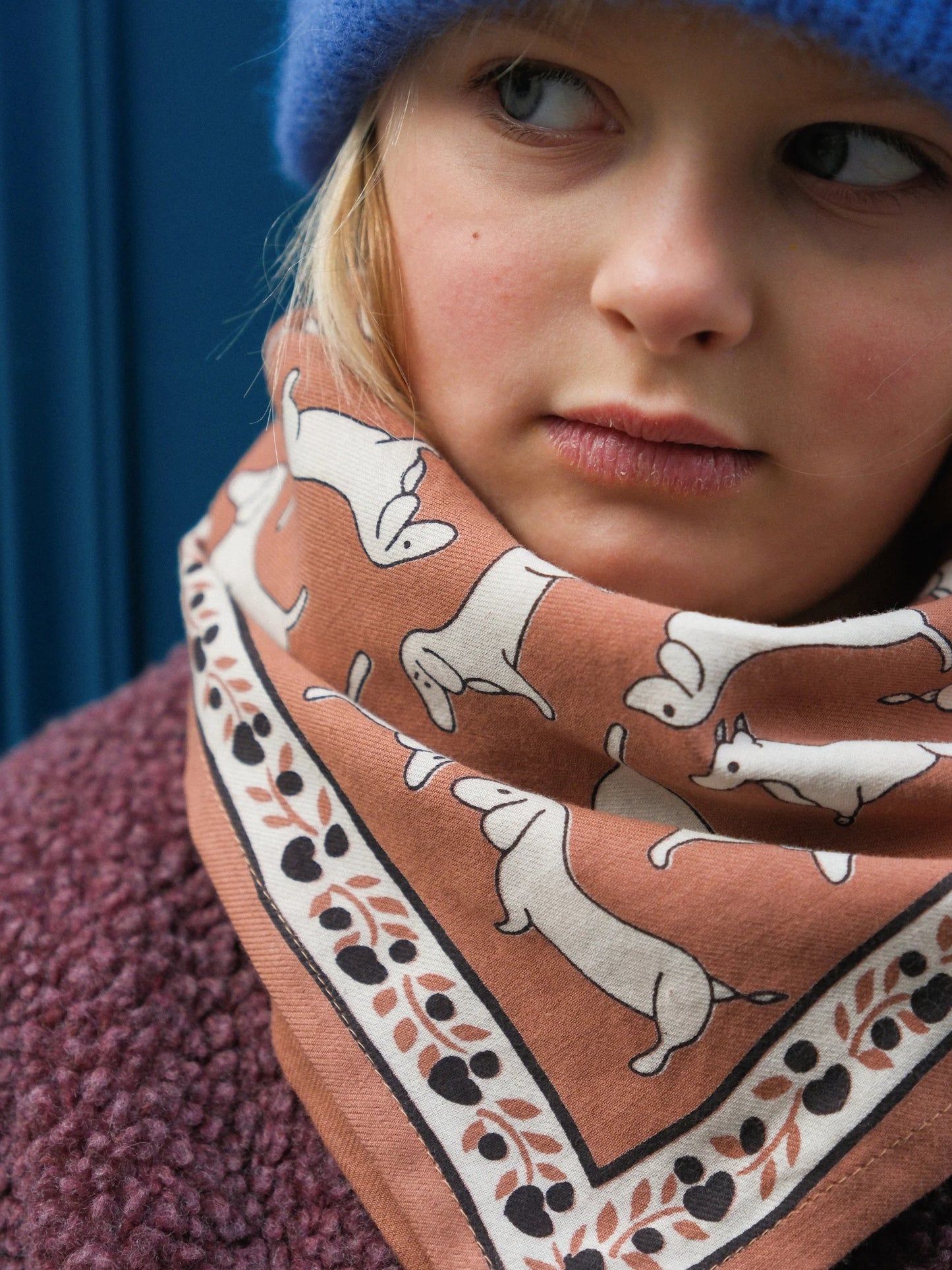 FOULARD BÉBÉ ENFANT 50 cm TECKEL BROWN Maison Augustin