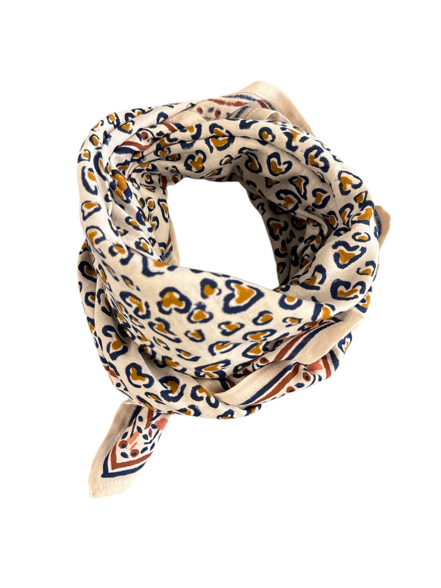 FOULARD LÉO NAVY 100CM Maison Augustin