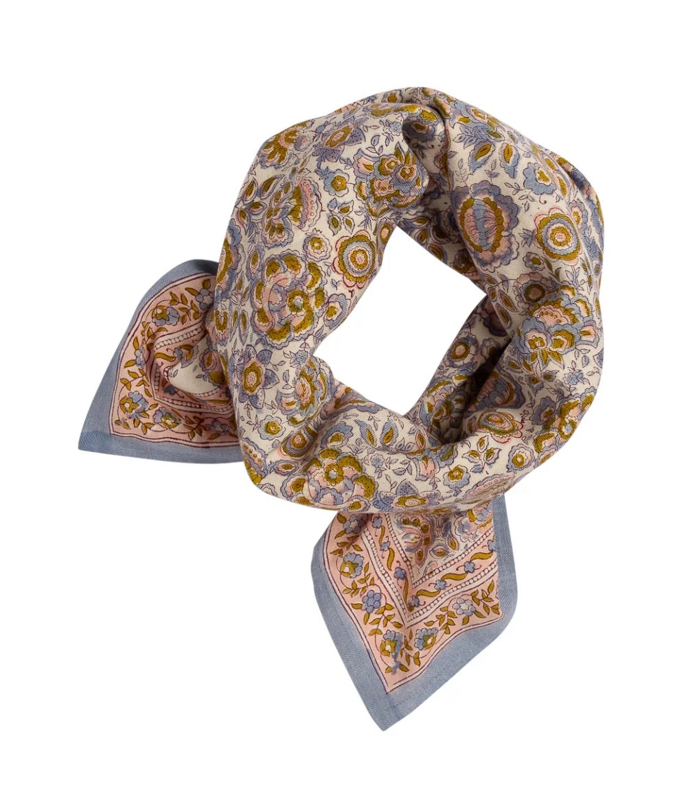 Grand foulard Indien - Garda Bleuet atelier Bindi
