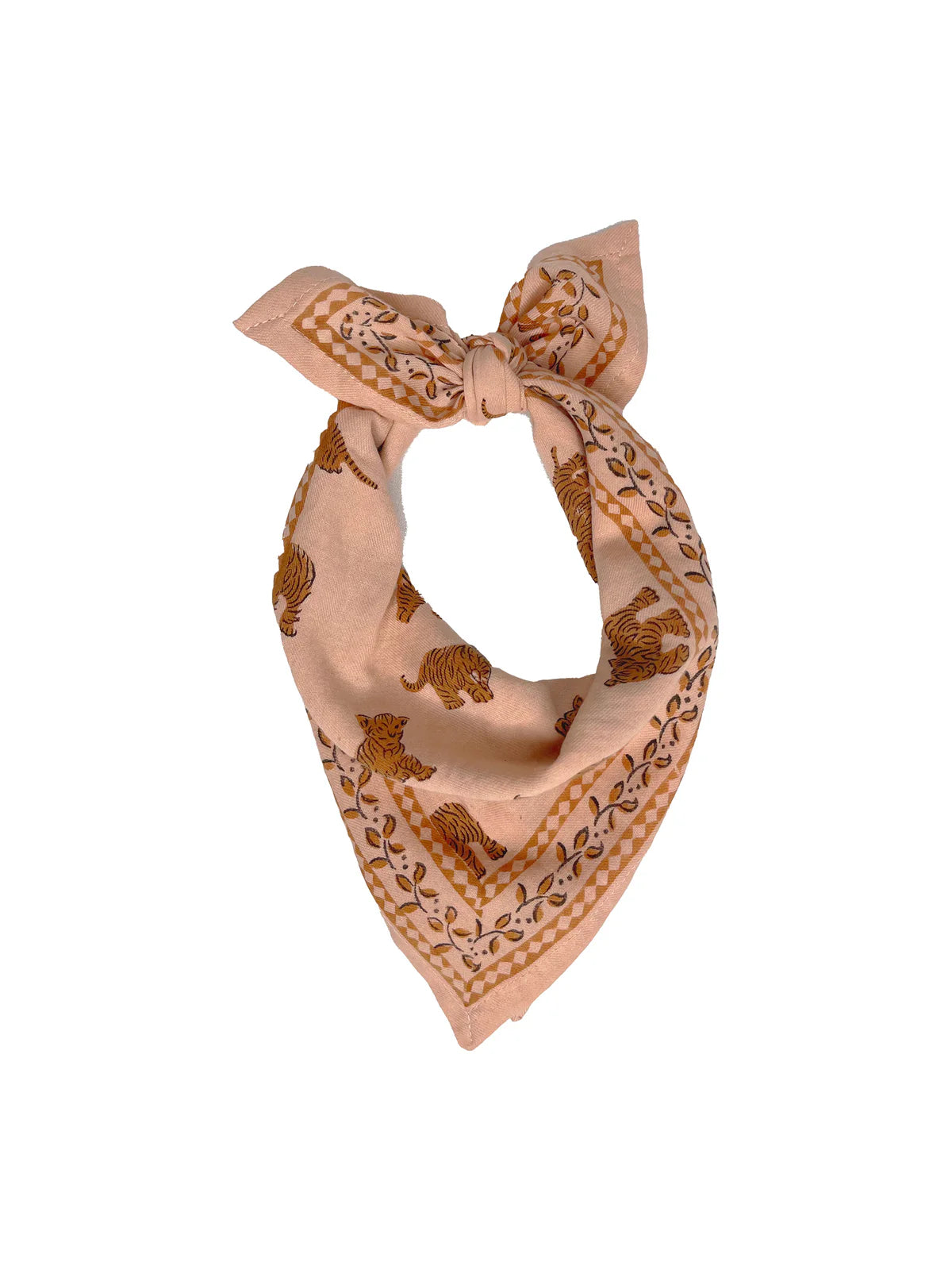 Petit foulard mitigée tigre pêche - OSCAR Milinane