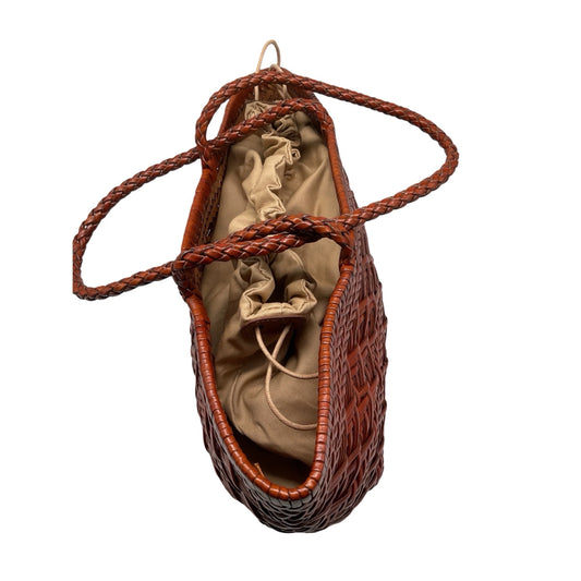 SAC SHOPPING CUIR TRESSE CROISE