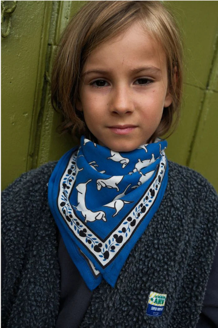 FOULARD TECKEL BLUE Maison Augustin