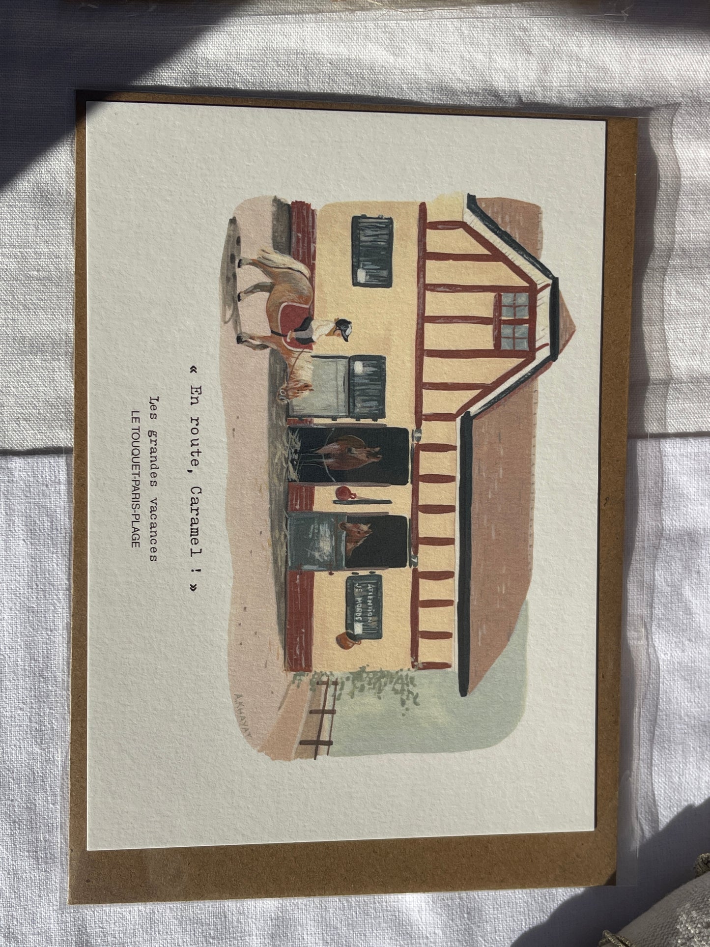 Carte postale illustration poney club