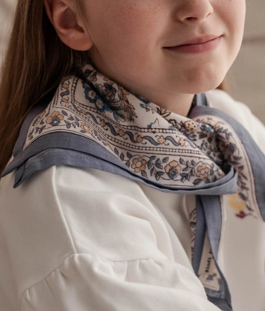 Petit foulard Kiala céleste Atelier Bindi