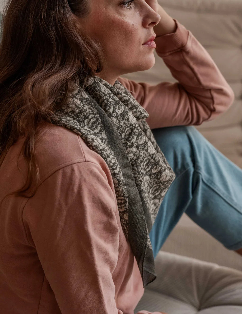 Foulard en laine - Frieda Khaki Atelier Bindi