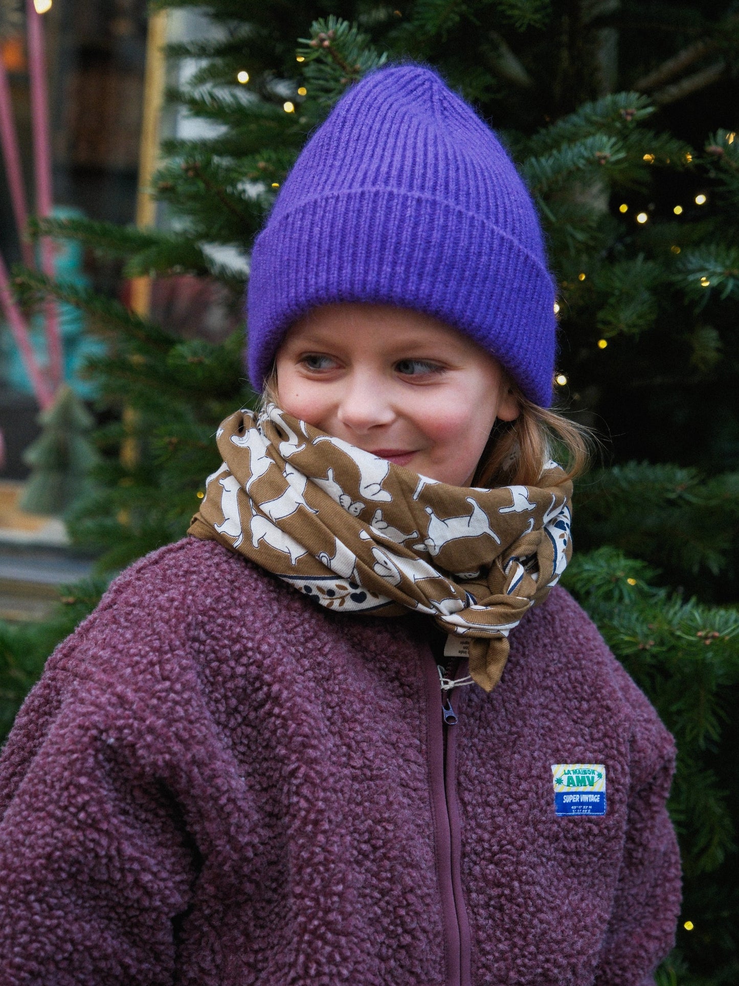 FOULARD ADULTE TECKEL KAKI 100cm Maison Augustin