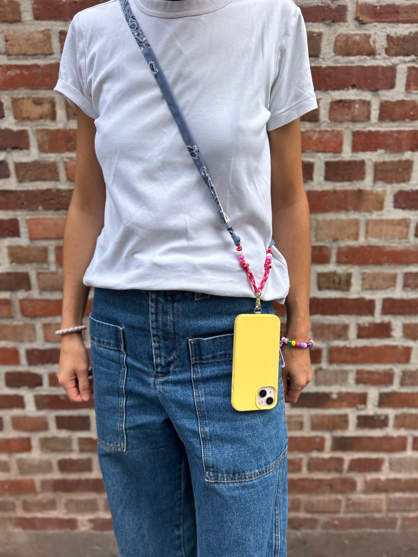 Cordon porte téléphone Chambray Maison Saussure