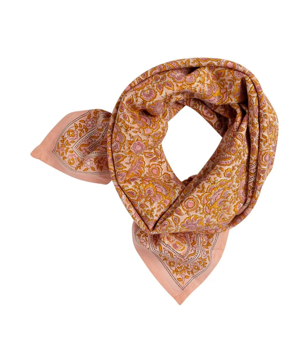 Grand foulard Indien - Garda Pop Pink atelier Bindi