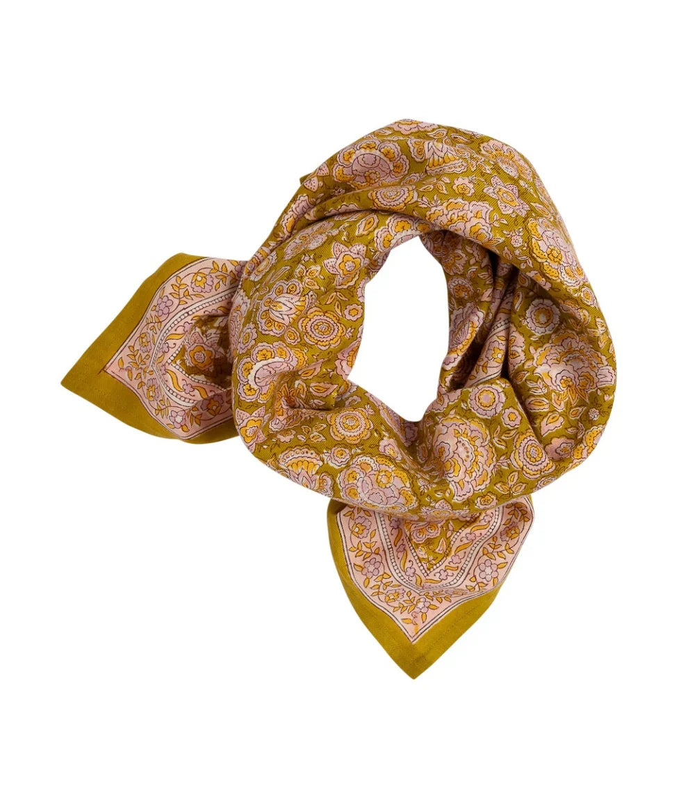 Grand foulard Indien - Garda Khaki atelier Bindi