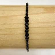 Bracelet perles de verre noires