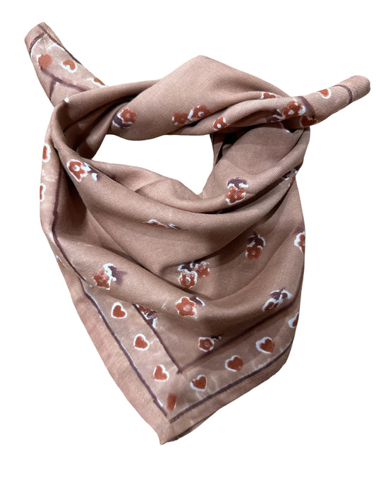 FOULARD BÉBÉ ENFANT FLORA NOISETTE maison Augustin