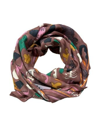 Foulard Dino Caramel 100 cm