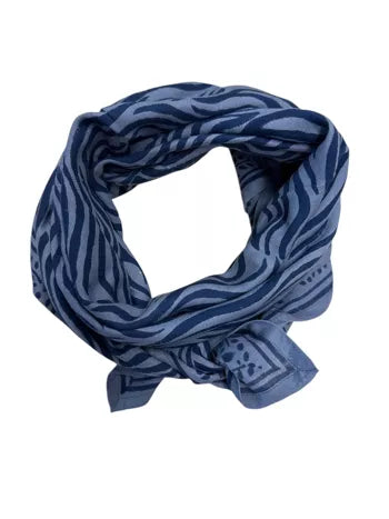 Foulard Adulte Zèbre Indigo 100 cm Maison Augustin