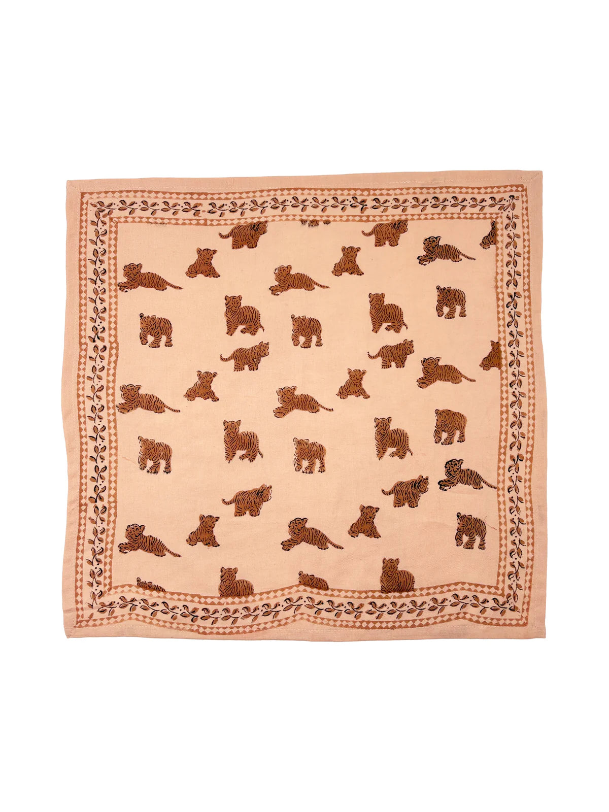 Grand foulard motif tigre pêche - OSCAR Milinane