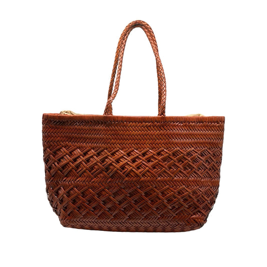 SAC SHOPPING CUIR TRESSE CROISE