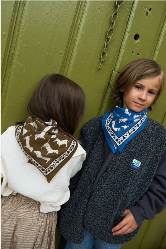 FOULARD TECKEL BLUE Maison Augustin