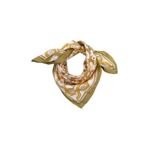 Foulard mon petit indispensable flower seventies - kaki Love Explorers